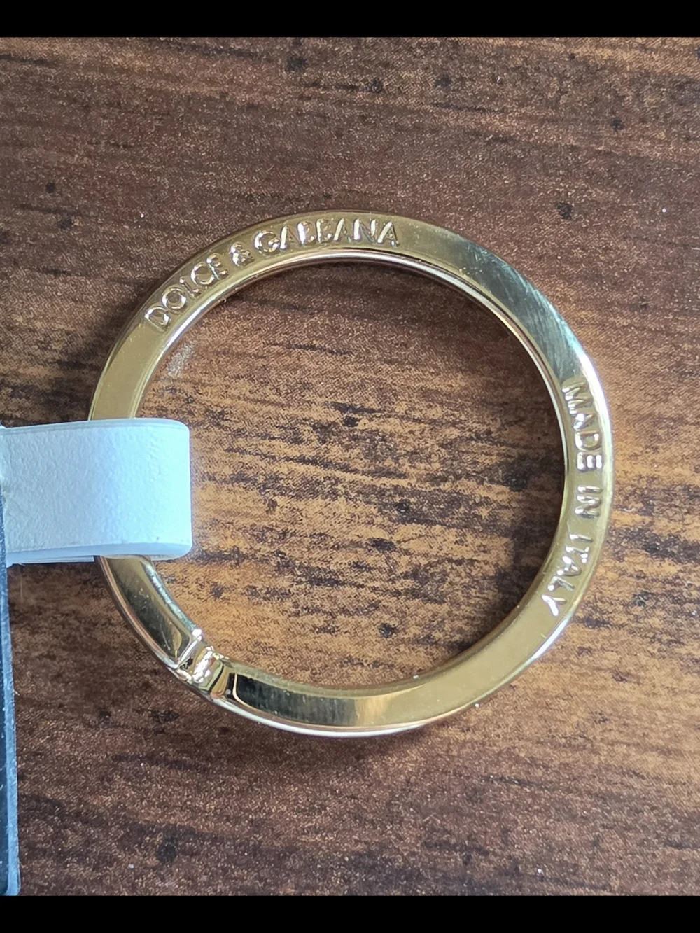 Dolce & Gabbana Keychain Black Silicone DG Logo Gold Brass Keyring